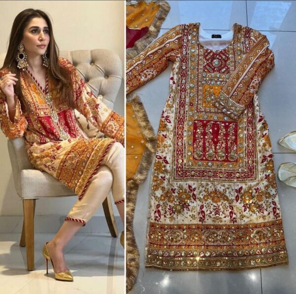 Pure China Off White Color Silk Suit